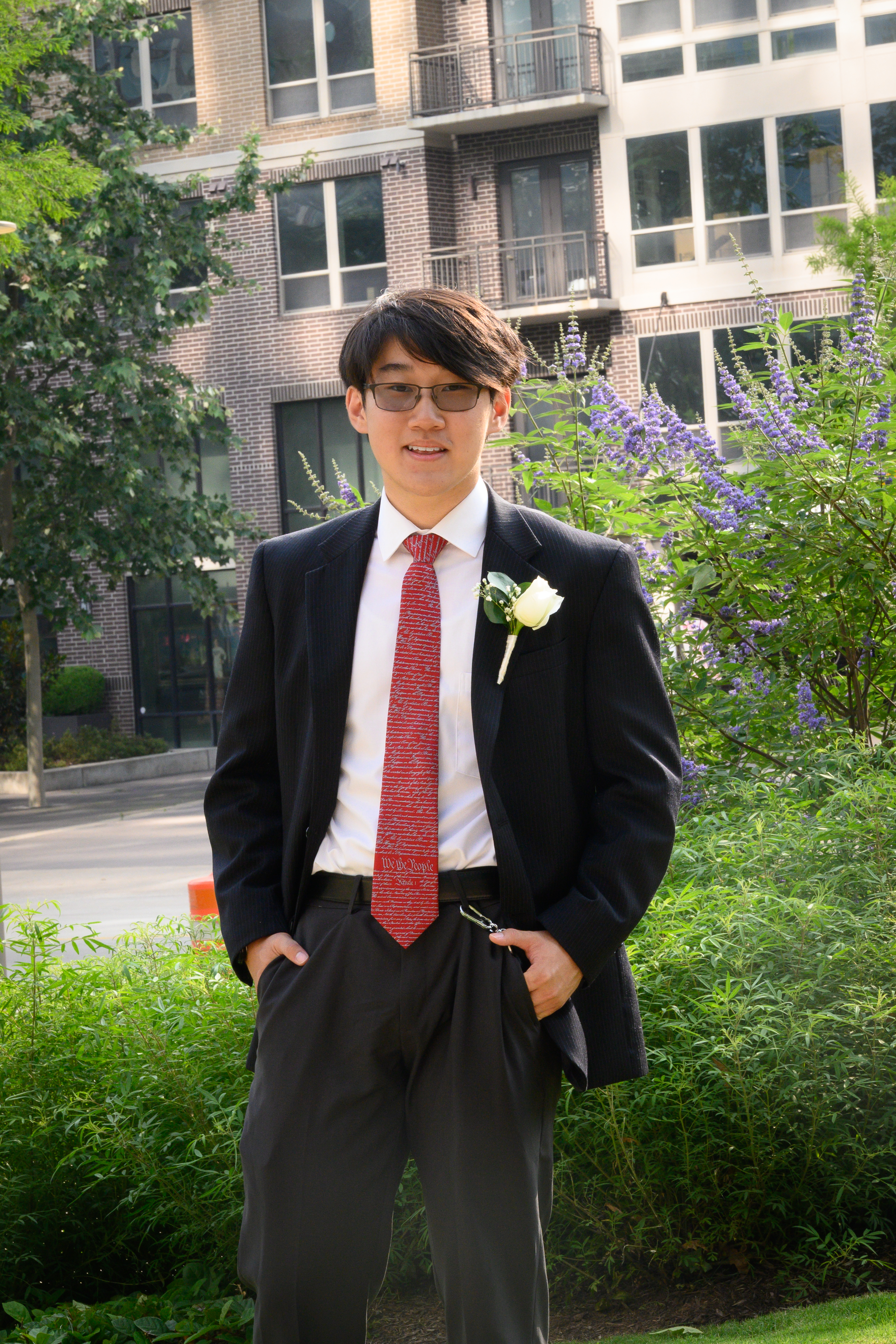 Portrait of Brian Lu outdoors
