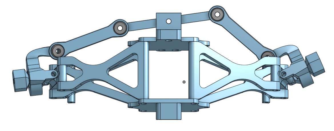 Detailed CAD model of the double wishbone suspension